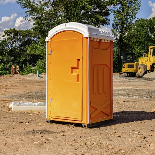 how often are the portable restrooms cleaned and serviced during a rental period in Alum Creek